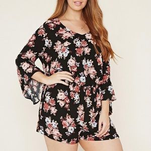 Floral Bell Sleeve Romper